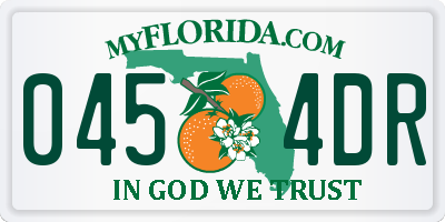FL license plate 0454DR