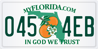 FL license plate 0454EB