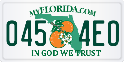 FL license plate 0454EO