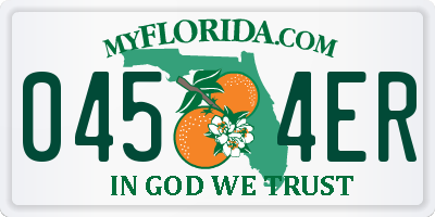FL license plate 0454ER