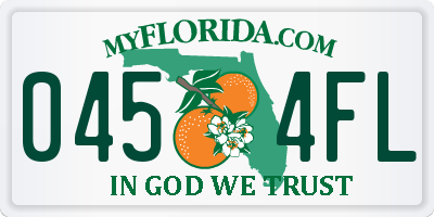 FL license plate 0454FL