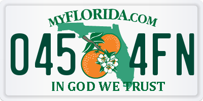 FL license plate 0454FN