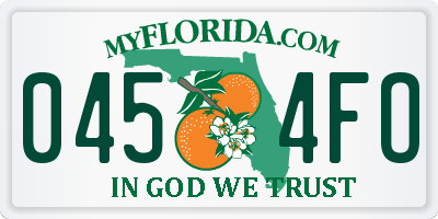 FL license plate 0454FO
