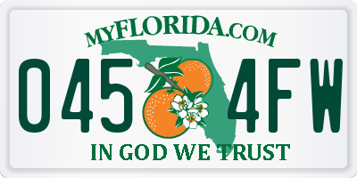 FL license plate 0454FW
