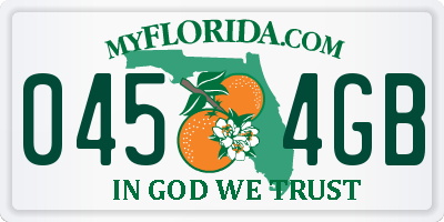 FL license plate 0454GB