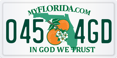 FL license plate 0454GD