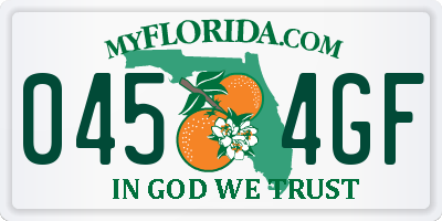FL license plate 0454GF