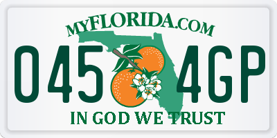 FL license plate 0454GP