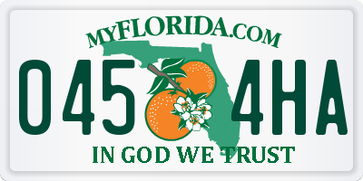 FL license plate 0454HA