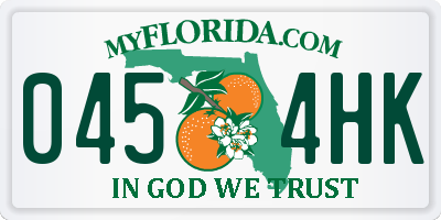 FL license plate 0454HK