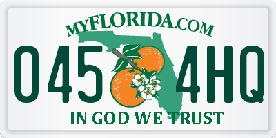 FL license plate 0454HQ