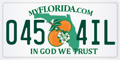 FL license plate 0454IL