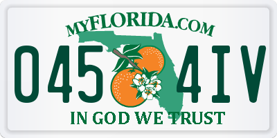 FL license plate 0454IV