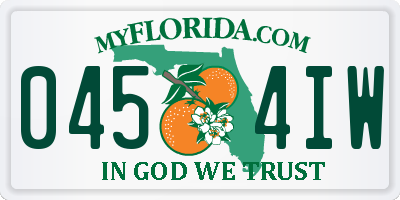 FL license plate 0454IW