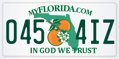 FL license plate 0454IZ
