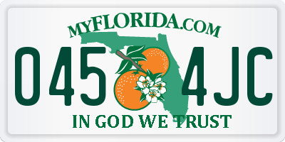 FL license plate 0454JC