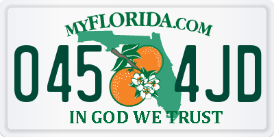 FL license plate 0454JD