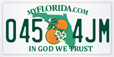 FL license plate 0454JM