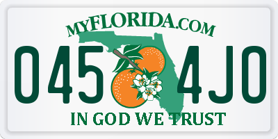 FL license plate 0454JO