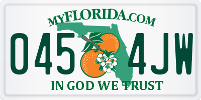 FL license plate 0454JW