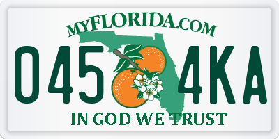 FL license plate 0454KA