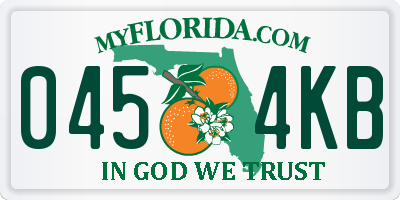 FL license plate 0454KB