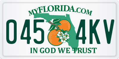 FL license plate 0454KV