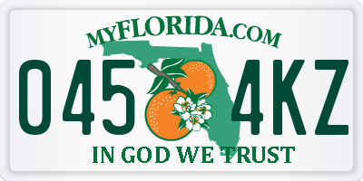 FL license plate 0454KZ