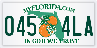 FL license plate 0454LA