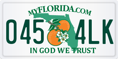 FL license plate 0454LK