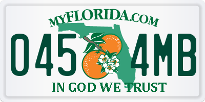 FL license plate 0454MB
