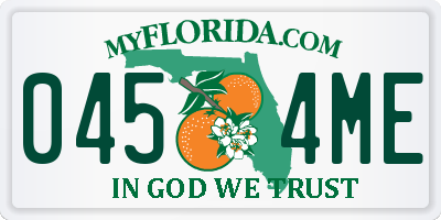 FL license plate 0454ME