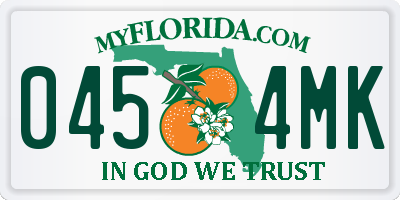 FL license plate 0454MK