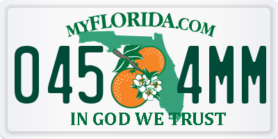 FL license plate 0454MM