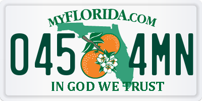 FL license plate 0454MN