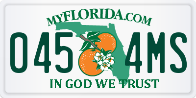 FL license plate 0454MS