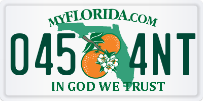 FL license plate 0454NT