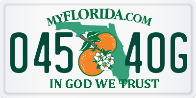 FL license plate 0454OG