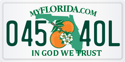 FL license plate 0454OL
