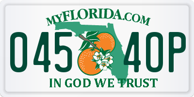 FL license plate 0454OP