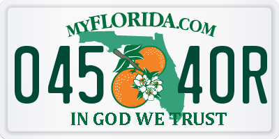 FL license plate 0454OR