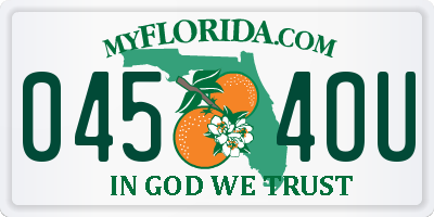 FL license plate 0454OU