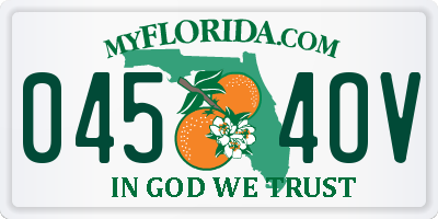 FL license plate 0454OV