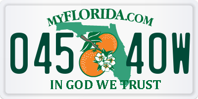 FL license plate 0454OW