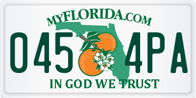FL license plate 0454PA