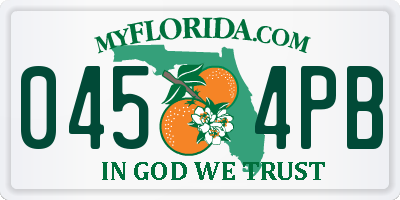 FL license plate 0454PB