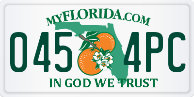 FL license plate 0454PC