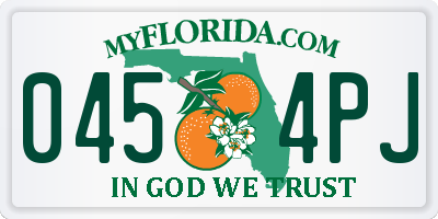 FL license plate 0454PJ