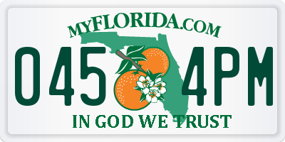 FL license plate 0454PM