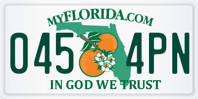 FL license plate 0454PN